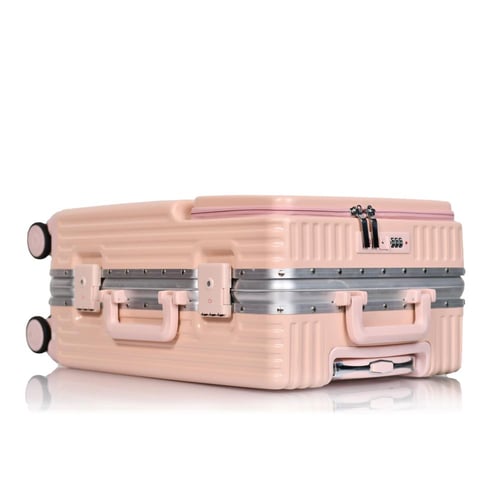 مورانو شنط سفر الومنيوم 20 أنش كبينة الطائرة وردي