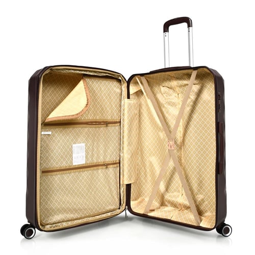 شنط سفر مورانو فايبر مكونة من 4 قطع فاخره لون عودي...