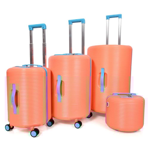 طقم شنط سفر مورانو 4 قطع بتصميم أسطواني جديد اورنج...