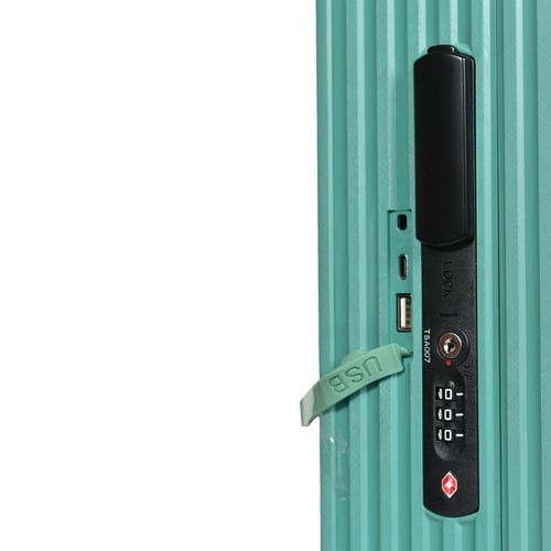 مورانو شنط سفر فايبر 20 انش بجيب أمامي أخضر