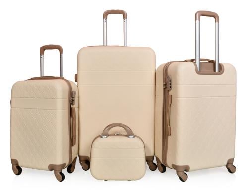 طقم شنط سفر مورانو فايبر 4 قطع لون بيج