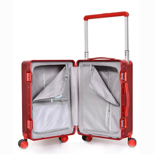 مورانو شنط سفر كبينة الومنيوم بدون سحاب 20 انش احم...