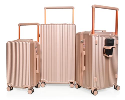 مورانو طقم شنط سفر فايبر يد عريض ثلاثة قطع لون روز...