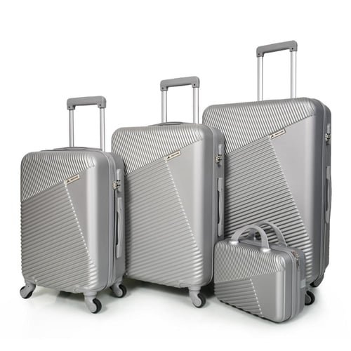 مورانو طقم شنط سفر فايبر 4قطع رمادي