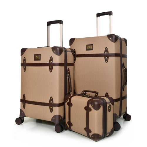 طقم شنط سفر كلاسيك جلد بلكامل مورانو اربع قطع بني...