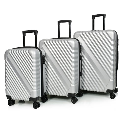 مورانو طقم شنط سفر فايبر لون فضي قولد مكون من 3 حق...