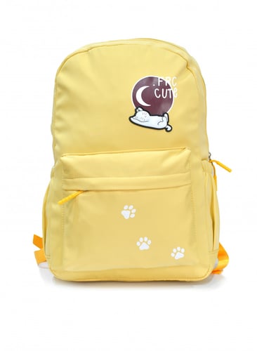 شنطة ظهر مدرسية من القماش رسمه قطه/بسة كاجول