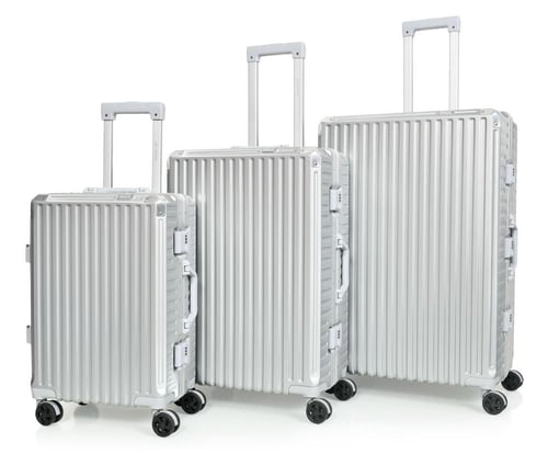 مورانو طقم شنط سفر المنيوم و فايبر ثلاثة قطع تصميم...