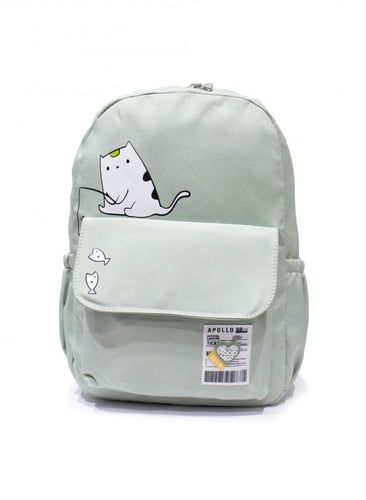 شنطة ظهر مدرسية من القماش رسمه قطه