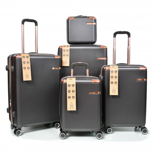 طقم شنط سفر من مورانو 4 قطع مع شنط مكياج فاخرة رصا...