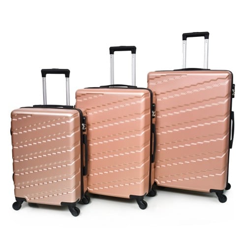 طقم شنط سفر 3 قطع من مورانو بتصميم مموج روز