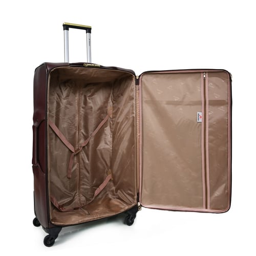 شنطة سفر جلد فاخر من مورانو مقاس 32 أنش كوفي طقم ا...