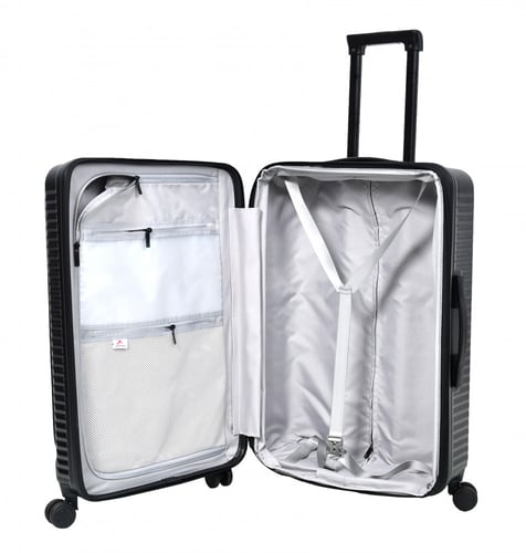 مورانو طقم شنط سفر مكون من قطعتين رمادي غامق فايبر