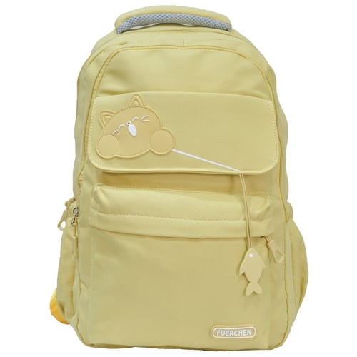 شنطة ظهر مدرسية من القماش رسمه قطه/بسة صياد كاجول