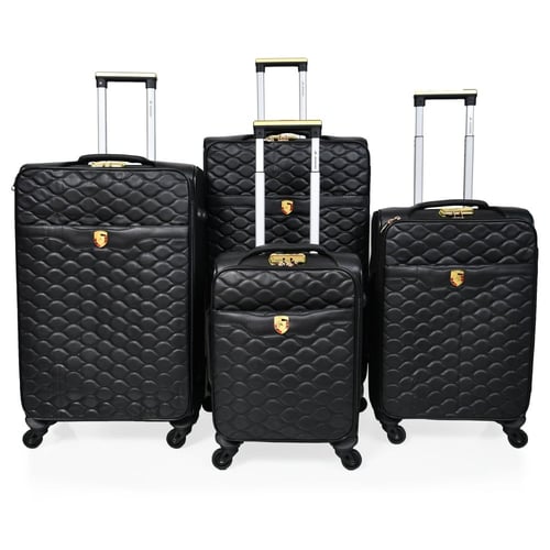 شنطة سفر جلد فاخر من مورانو مقاس 32 أنش اسود طقم ا...