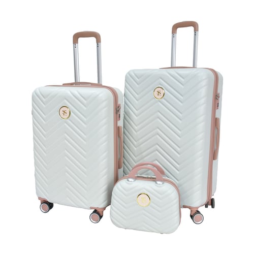 طقم شنط من 3 قطع + 1 مكياج من Star Line (أبيض)