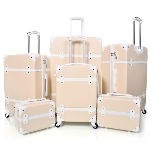 طقم شنط سفر كلاسيك مورانو من7 قطع فايبر و جلد فاخر...