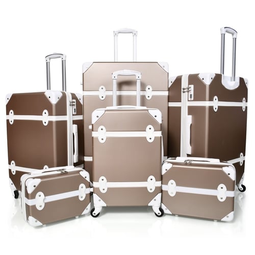 طقم شنط سفر كلاسيك مورانو من7 قطع فايبر و جلد فاخر...