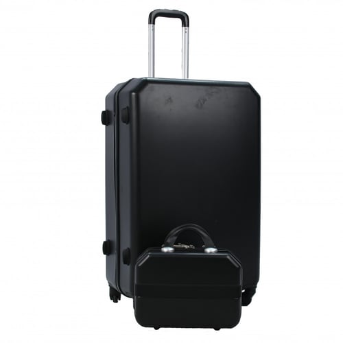 مورانو طقم شنط سفر فايبر من 5 قطع متين أسود