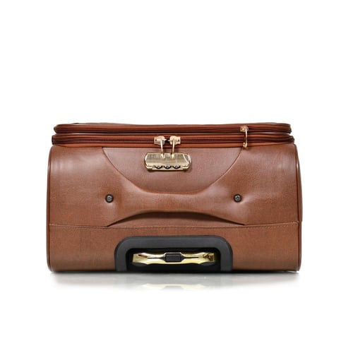 مورانو طقم شنطة سفر جلد ثلاث قطع بني