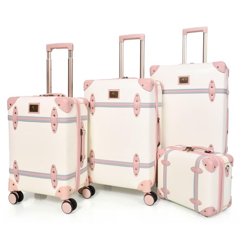 طقم شنط سفر كلاسيك جلد بلكامل مورانو اربع قطع بيجي...