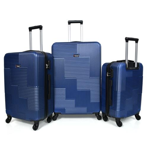 طقم شنط سفر من ويفز 3 قطع فايبر عصري أزرق