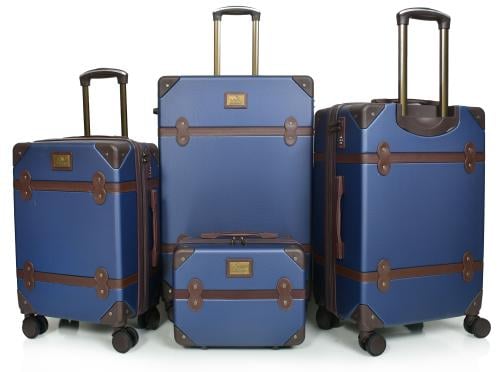 مورانو شنط سفر فايبر ثلاثة قطع مع مكياج أزرق غامق