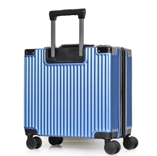 مورانو شنط سفر الومنيوم 18 أنش كبينة الطائرة أزرق