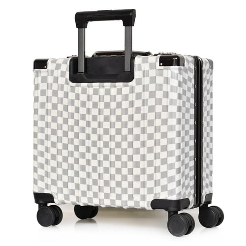 مورانو شنط سفر الومنيوم 18 أنش كبينة الطائرة ابيض