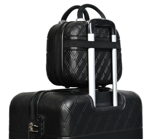 طقم شنط سفر مورانو فايبر 4 قطع لون أسود