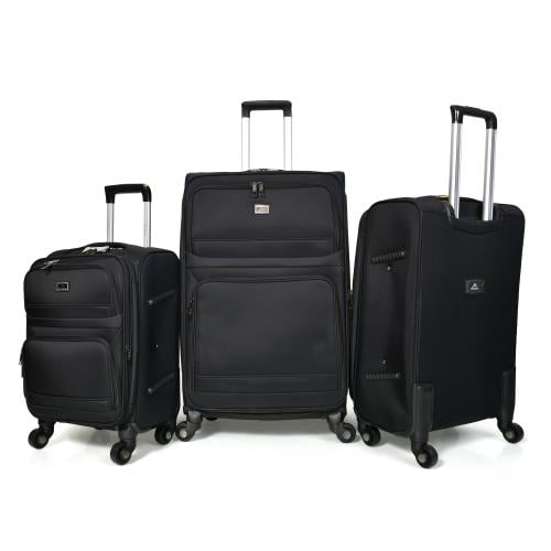 مورانو طقم شنط سفر قماش ثلاثة قطع أسود