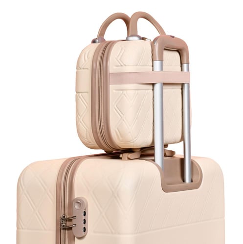 طقم شنط سفر مورانو فايبر 4 قطع لون بيج