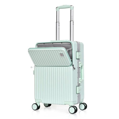 مورانو شنط سفر الومنيوم 20 أنش كبينة الطائرة أخضر