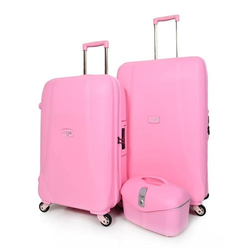 طقم شنط سفر ارجو غير قابلة للكسر 4 قطع وردي