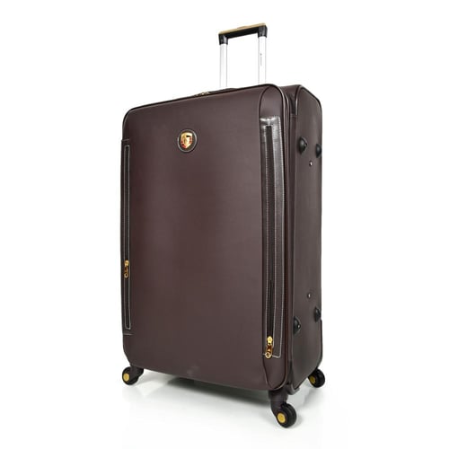 مورانو شنطة سفر جلد كلاسيك سادة اربع قطع بني