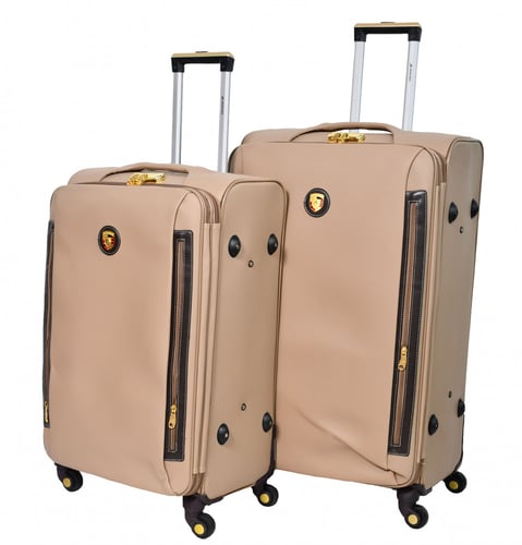 طقم حقائب سفر 4قطع من مورانو جلد فاخر بيج كاكي