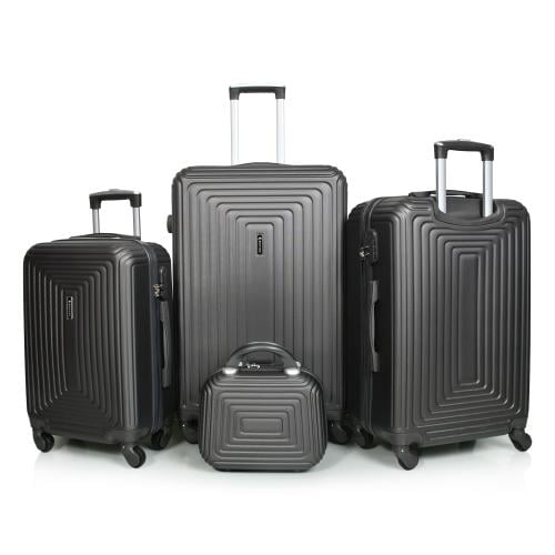 مورانو طقم شنط سفر فايبر 4 قطع رمادي غامق