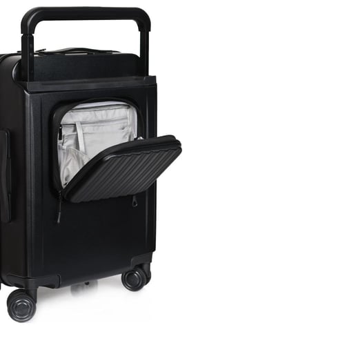 مورانو شنط سفر فايبر 20 أنش كبينة الطائرة أسود