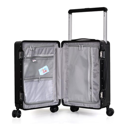 مورانو طقم شنط سفر فاخر قطعتين الومنيوم أسود