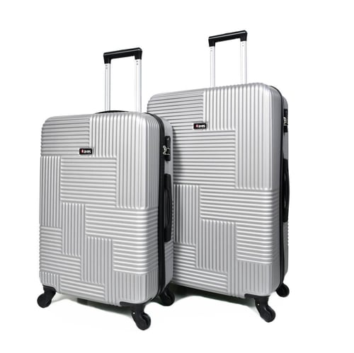 طقم شنط سفر من ويفز 3 قطع فايبر عصري سلفر