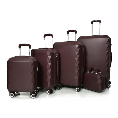 شنط سفر مورانو فايبر مكونة من 4 قطع فاخره لون عودي...