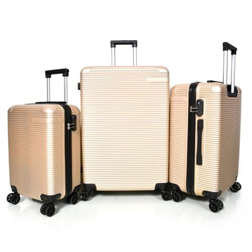 طقم شنط سفر مورانو 3 قطع فايبر جولد