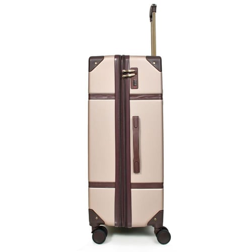 مورانو شنط سفر فايبر ثلاثة قطع مع مكياج ذهبي و بني