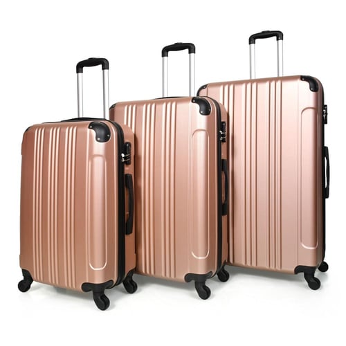 مورانو طقم شنط سفر فايبر أربع قطع روز جولد