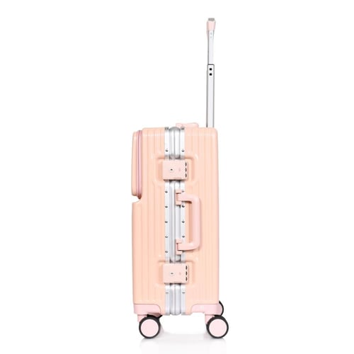 مورانو شنط سفر الومنيوم 20 أنش كبينة الطائرة وردي