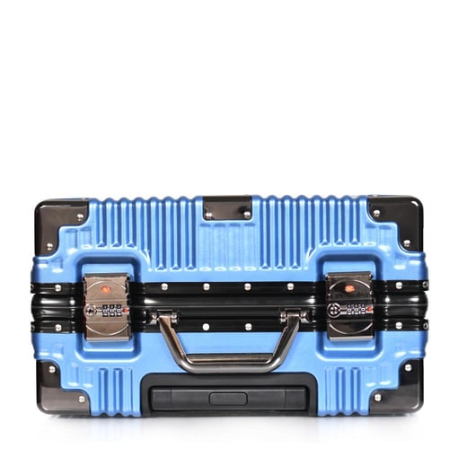 مورانو شنط سفر الومنيوم 18 أنش كبينة الطائرة أزرق