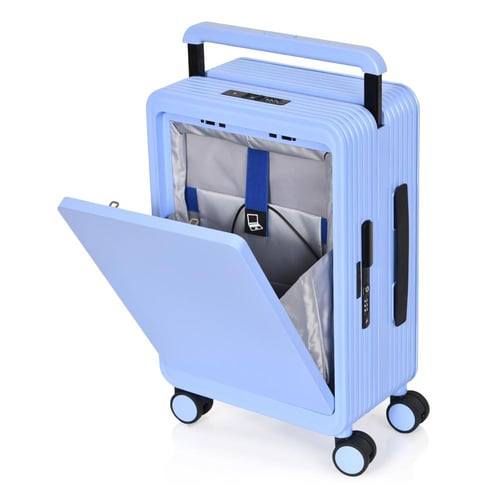 مورانو شنط سفر فايبر 20 انش بجيب أمامي بنفسجي