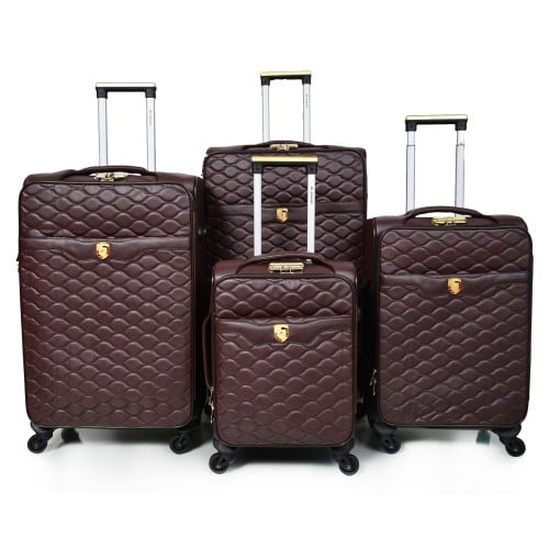 شنطة سفر جلد فاخر من مورانو مقاس 32 أنش كوفي طقم ا...