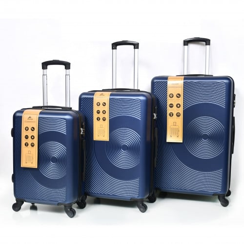 طقم شنط سفر 3 قطع من مورانو بتصميم دائري مموج ازرق