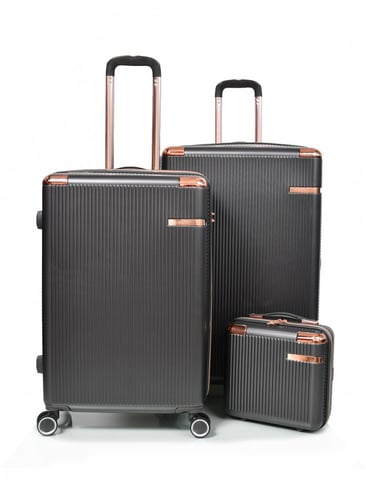 طقم شنط سفر من مورانو 4 قطع مع شنط مكياج فاخرة رصا...